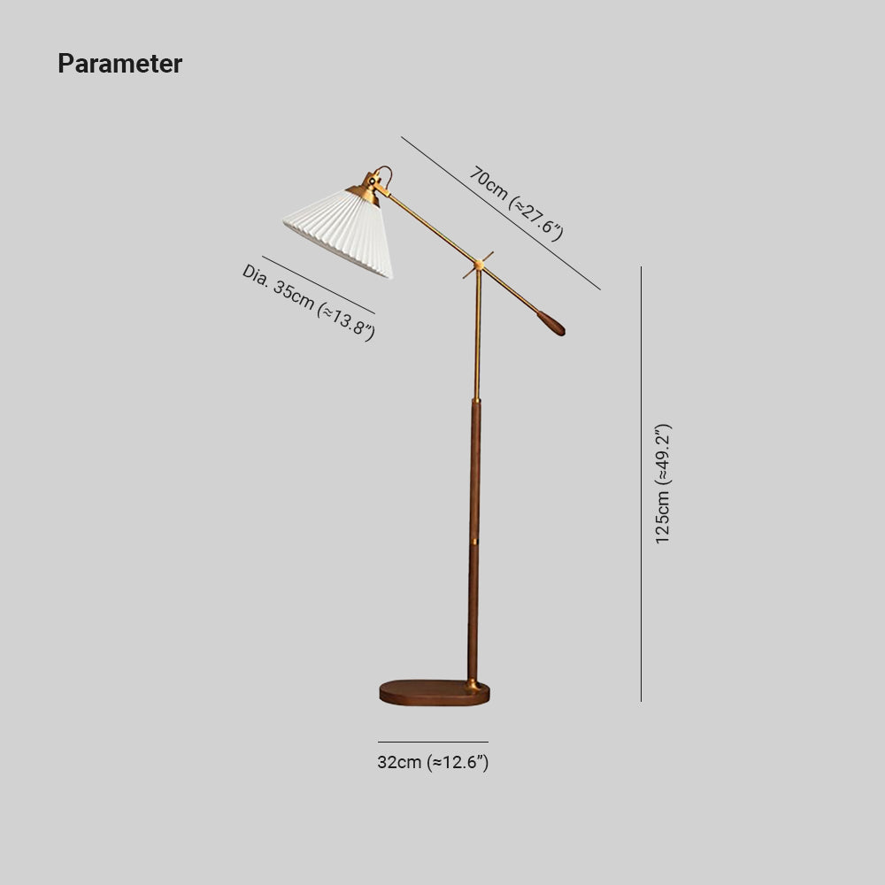 Ozawa Retro Design LED Vloerlamp Geplooid Metaal/Hout Woonkamer/Slaapkamer