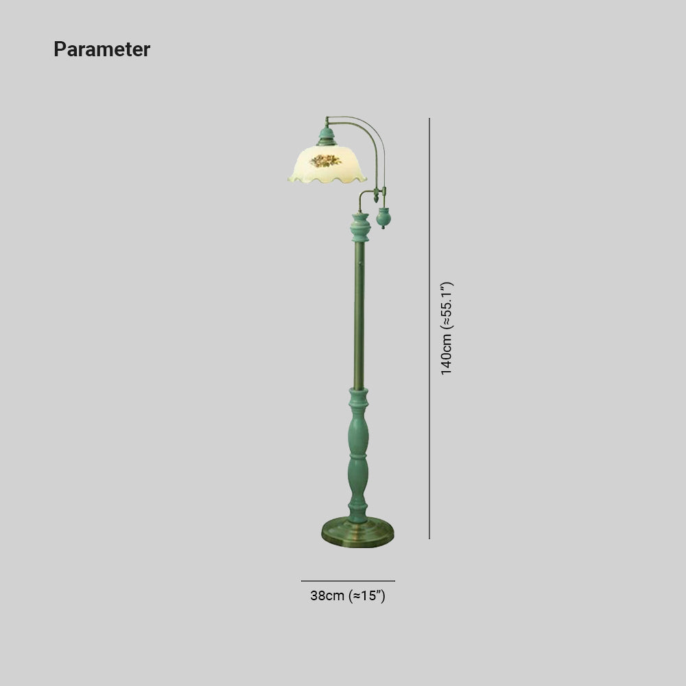 Morandi Retro Design LED Vloerlamp Lotus Bloem Vormige Metaal/Glas Eetkamer/Woonkamer