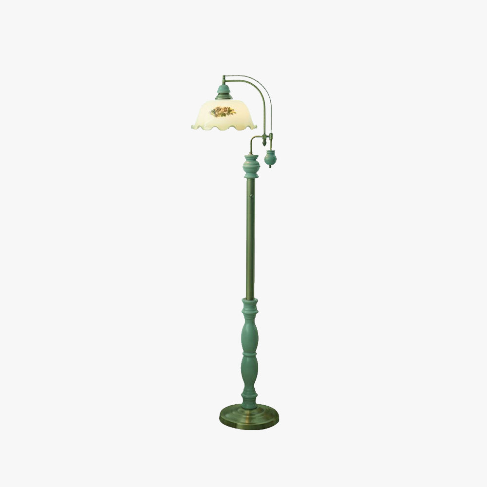 Morandi Retro Design LED Vloerlamp Lotus Bloem Vormige Metaal/Glas Eetkamer/Woonkamer