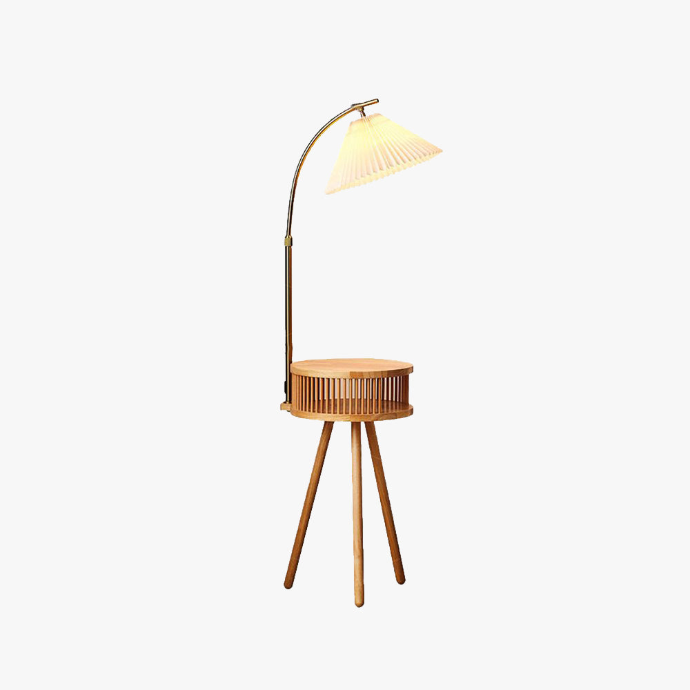 Ozawa Retro Design LED Geplooide Vloerlamp Metaal/Hout Nachtkastje Eetkamer/Woonkamer