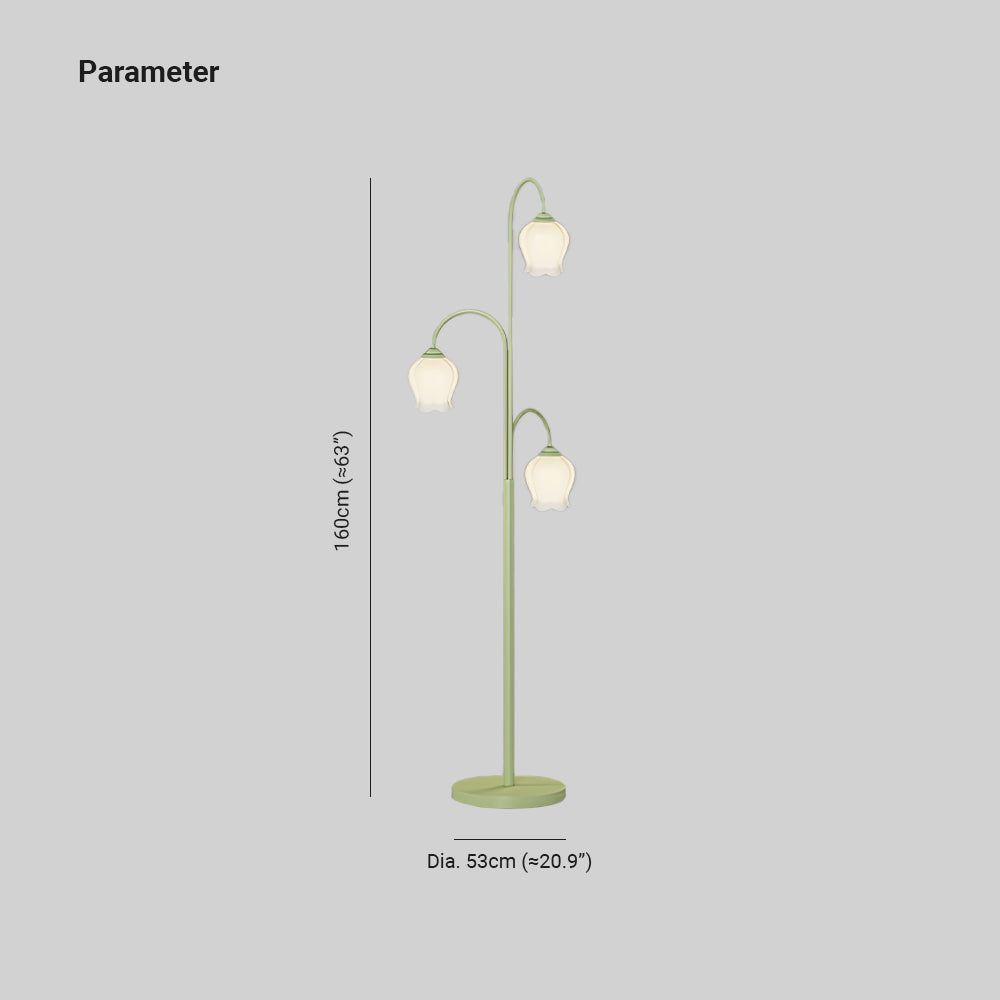 Lily Design Lelietjevandalen LED Vloerlamp Metaal/Glas Wit/Groen Slaap/Woon/Kinderkamer