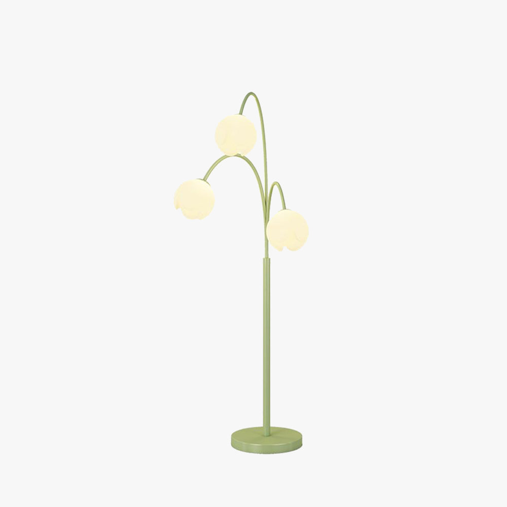 Lily Scandinavische 3 Lichten Bloem Vloerlamp Metalen Glazen Groen Roze Slaapkamer/Woonkamer