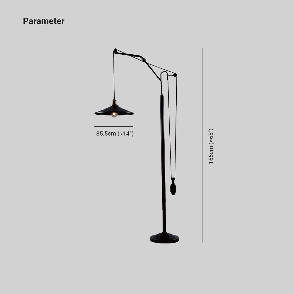 Alessio Modern Industriele LED Vloerlamp Zwart Metaal Woon/Slaapkamer