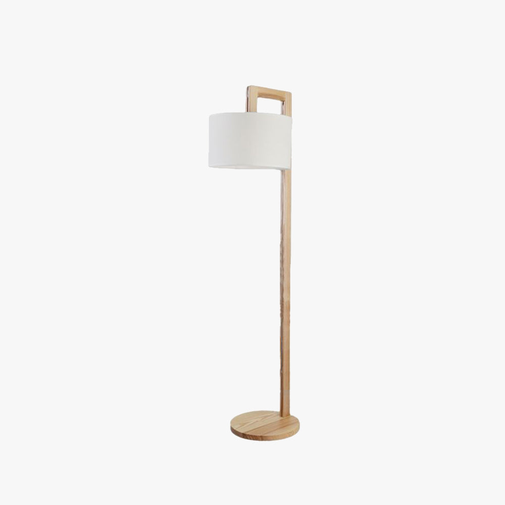 Ozawa Moderne Design Vloerlamp Haakse Arm Beige Hout/Stof Slaapkamer/Woonkamer
