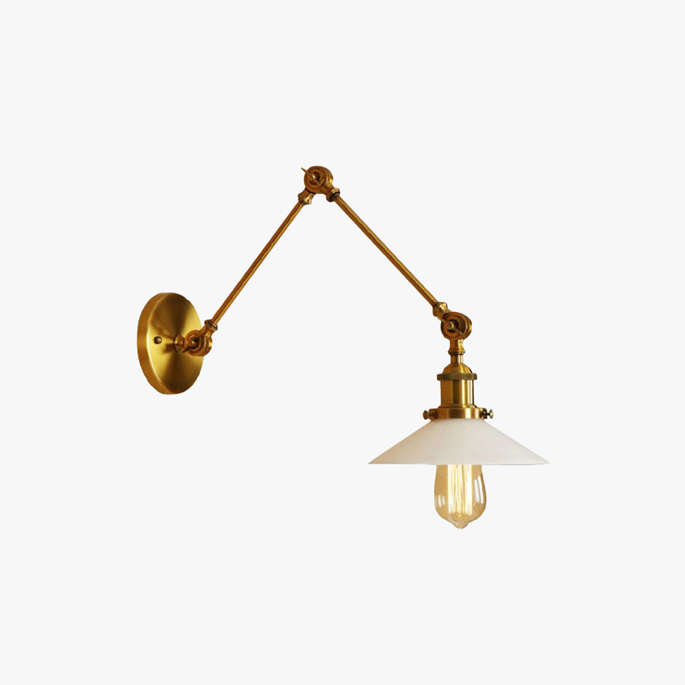 Valerio Wall Lamp Retro Saucer Lampshade Metal Adjustable 2 Color, Bedroom