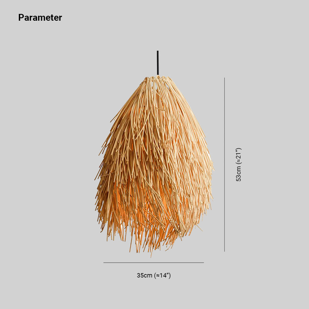 Muto Moderne Design LED Hanglamp Rattan Slaapkamer Woonkamer