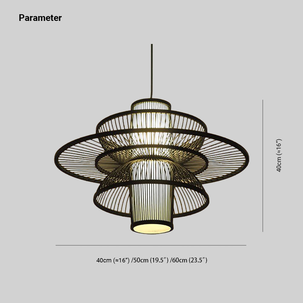 Muto Moderne Design LED Hanglamp Rattan Acryl Woonkamer Keuken