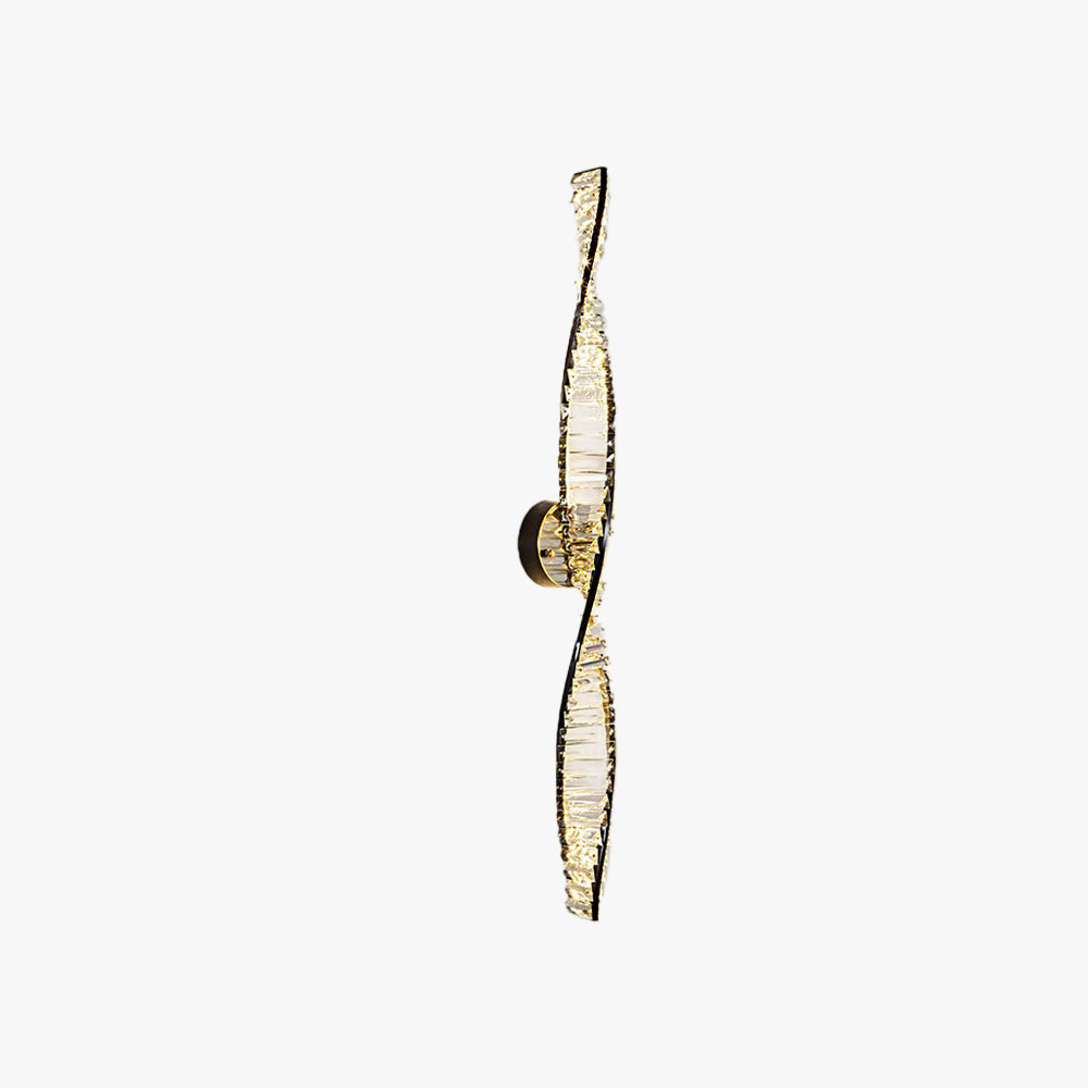 Kristy Design LED Wandlamp Metaal/Crystal Zwart/Goud Slaap/Woon/Badkamer