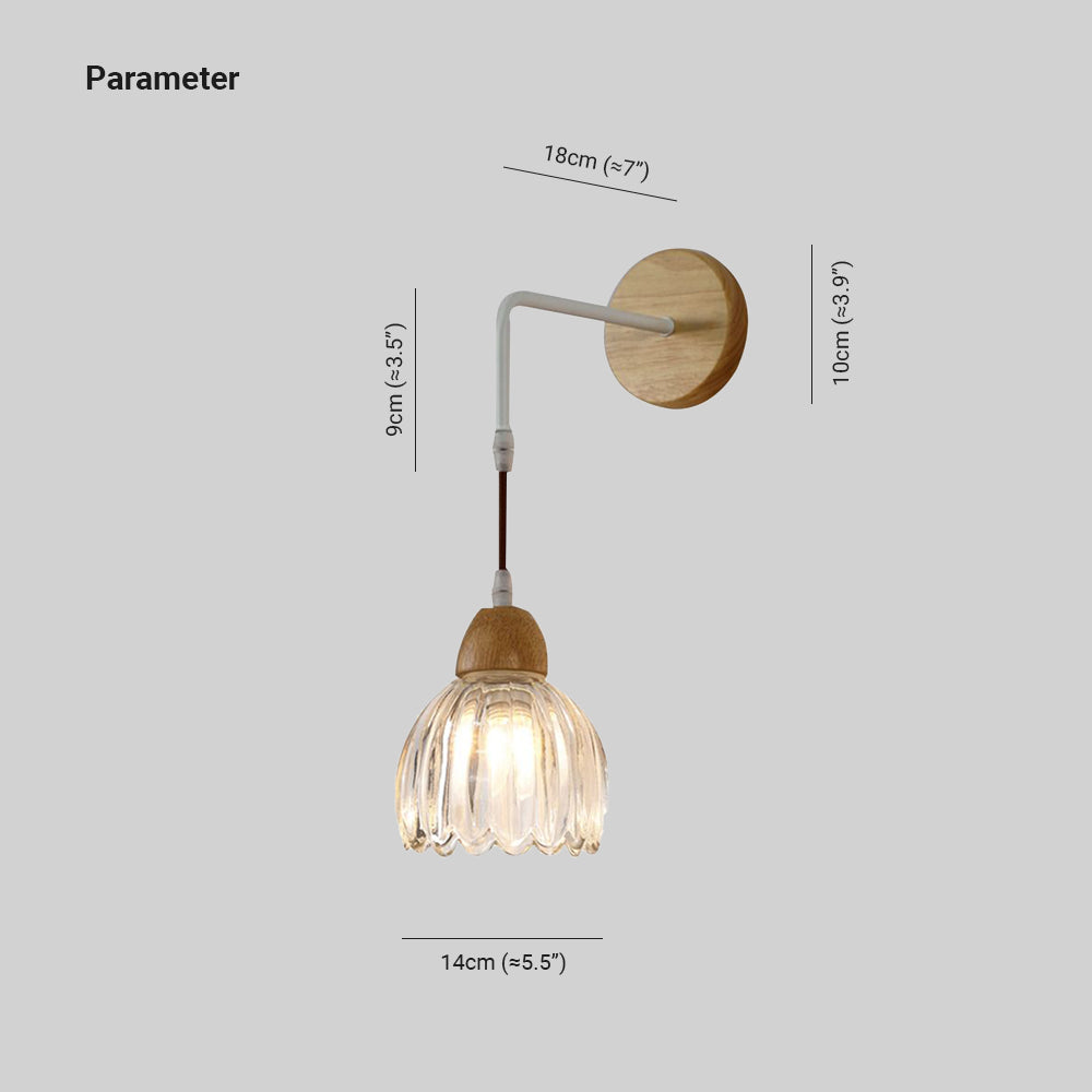 Lily Moderne Design LED Geplooide Helder Wandlamp Hout/Glas Slaapkamer/Eetkamer/Woonkamer/Keuken