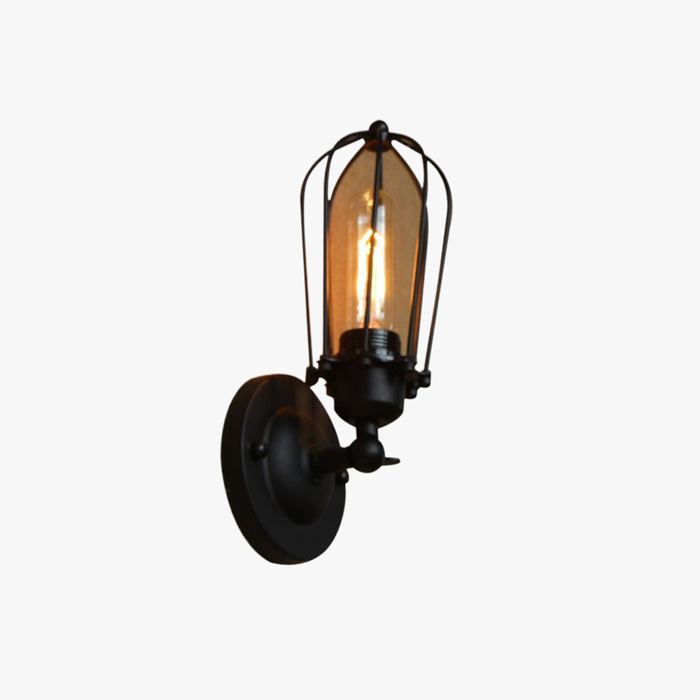 Valerio Vintage Iron Wall Lamp, Black/Rust/Bronze/Gold/Silver