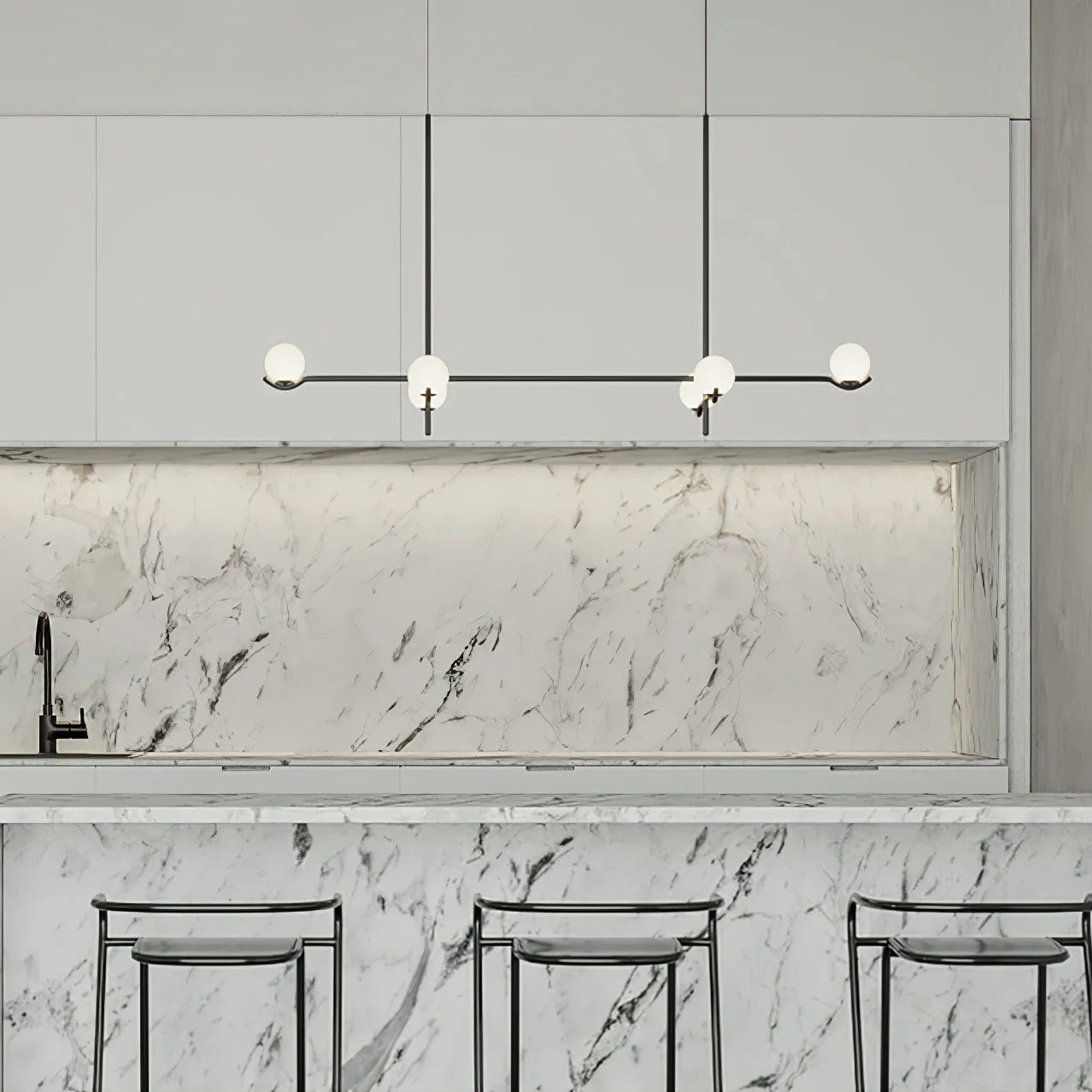 Alessio Minimalisme Metaal Glas Kroonluchter Eetkamer Slaapkamer
