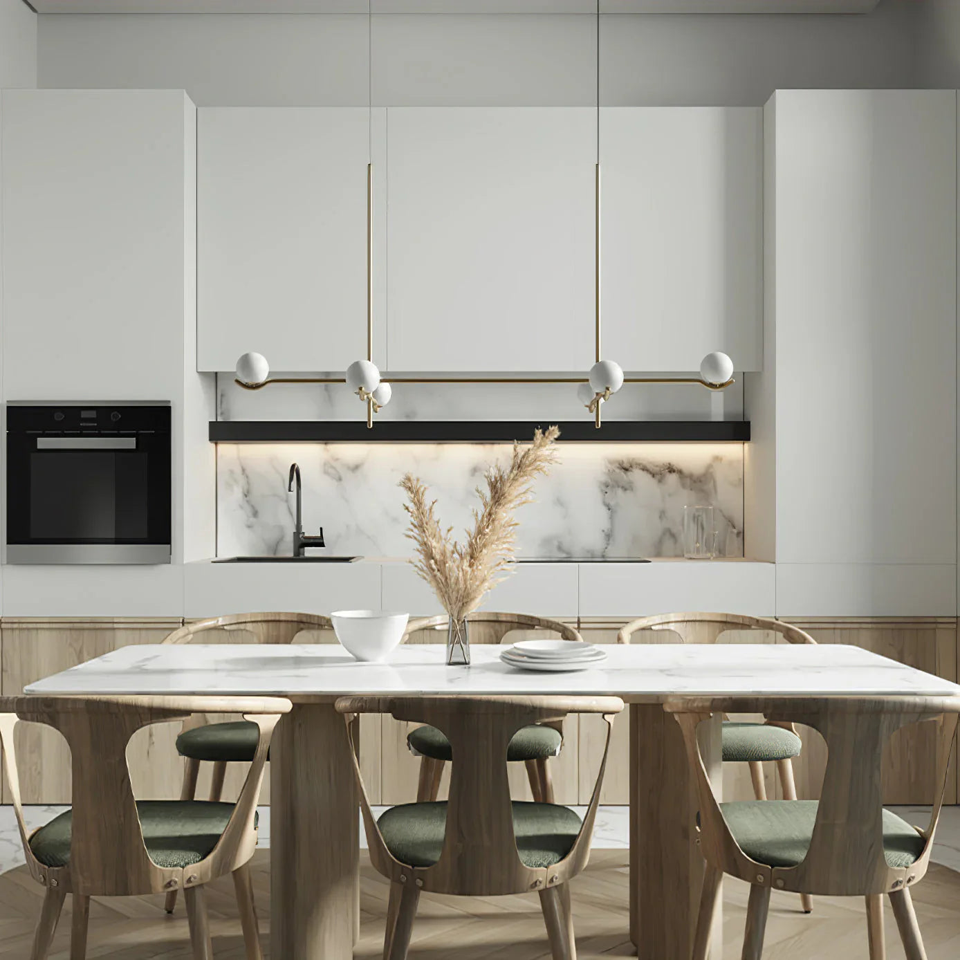Alessio Minimalisme Metaal Glas Kroonluchter Eetkamer Slaapkamer
