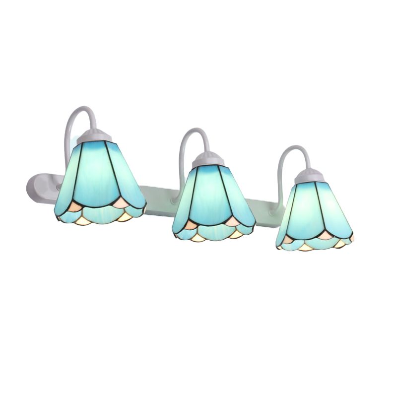 Sirena Bloemvormige Metalen Wandlampen, Zwart/Wit/Blauw
