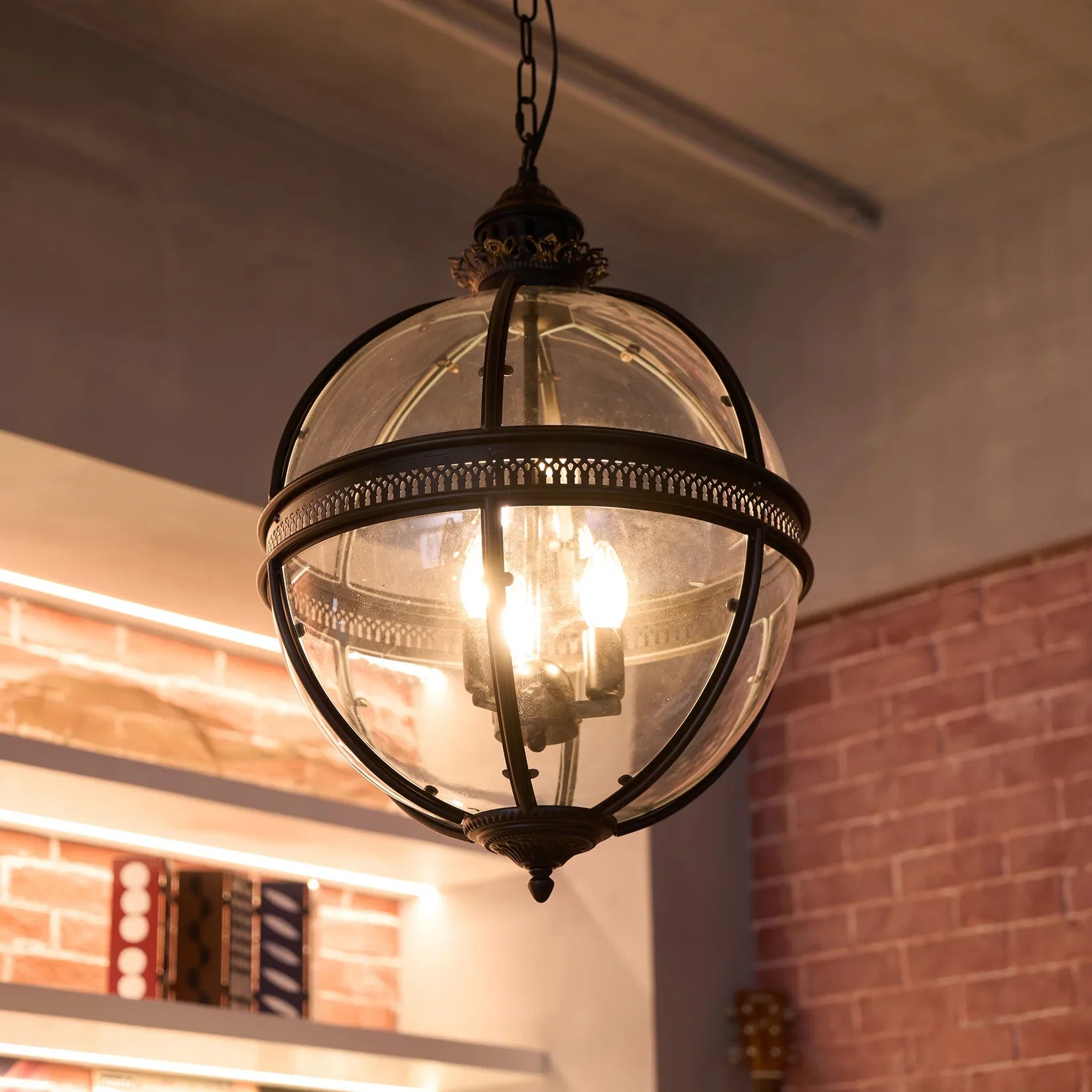 Valerio Vintage Glas Metaal Zwart Hanglampen Eetkamer Slaapkamer