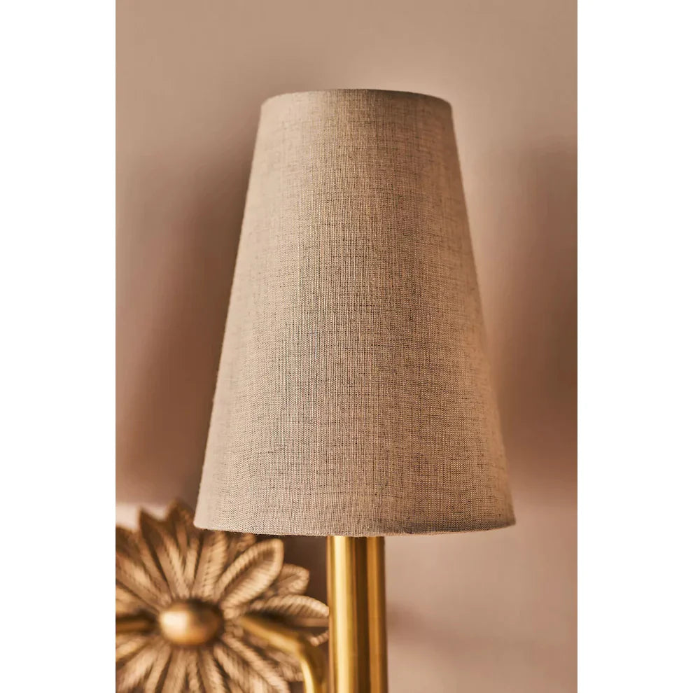 Valerio Vintage Klassiek Messing Stof Wandlamp Lampenkap Slaapkamer Woonkamer