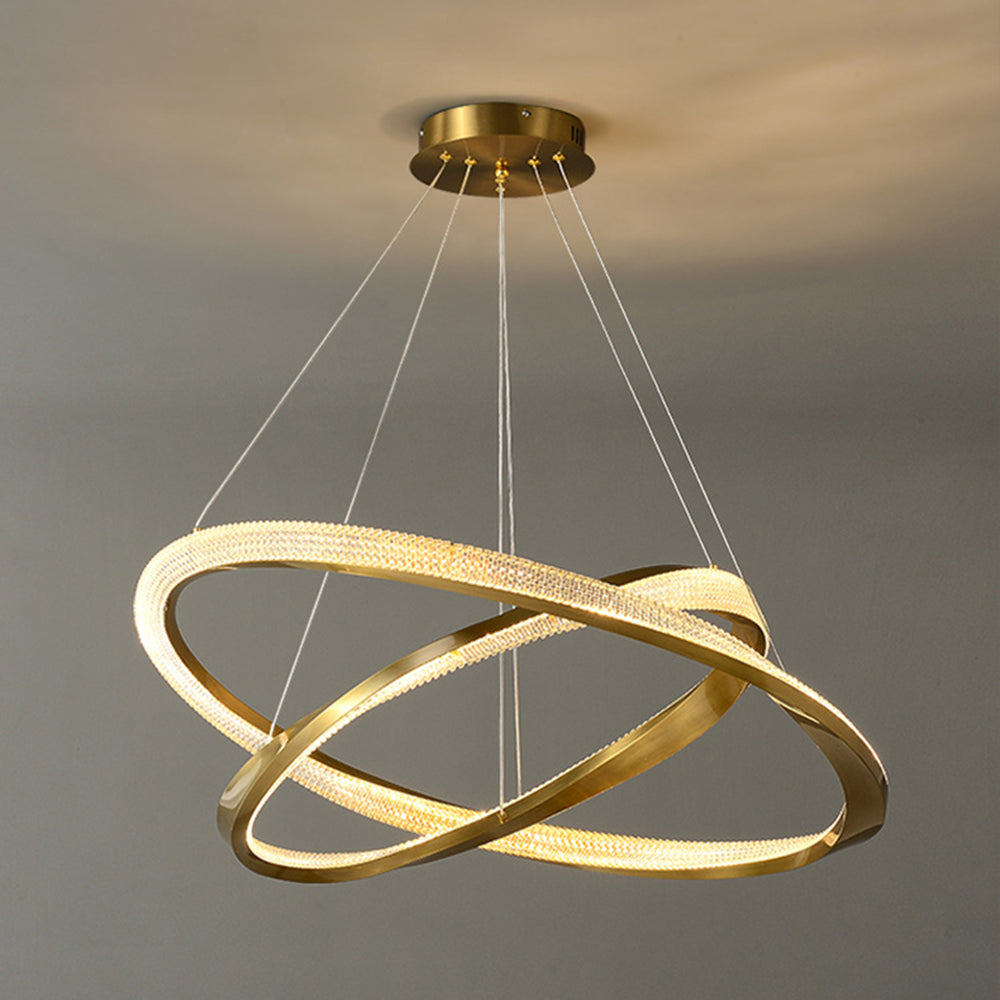 Alonza Minimalist Ring Spiral Shape Metal Pendant Light,Gold