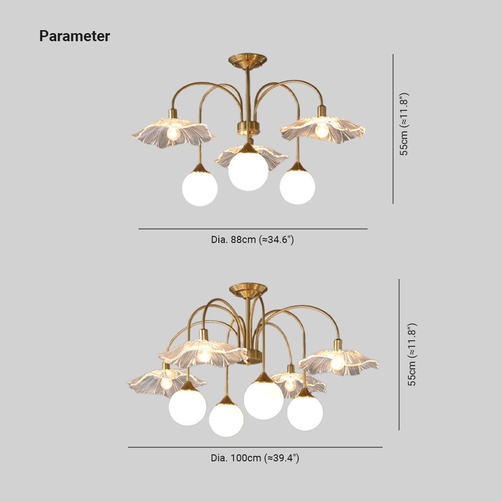 Hailie Nordic LED Kroonluchter Goud Glas Woon-/Eetkamer/Slaapkamer