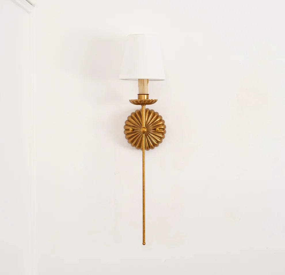 Valerio Vintage Antiek Metaal Stof Wandlamp Lampenkap Hal Woonkamer Slaapkamer