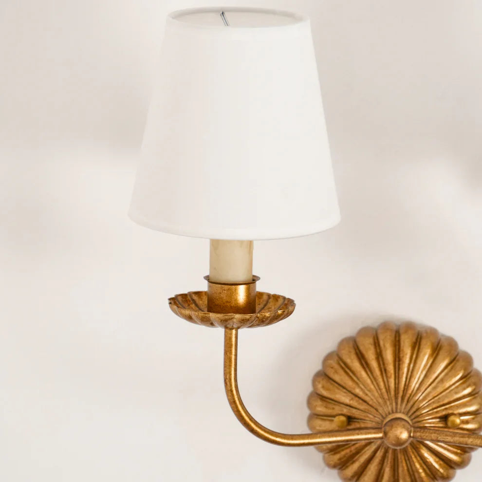 Valerio Vintage Antiek Metaal Stof Wandlamp Lampenkap Hal Woonkamer Slaapkamer