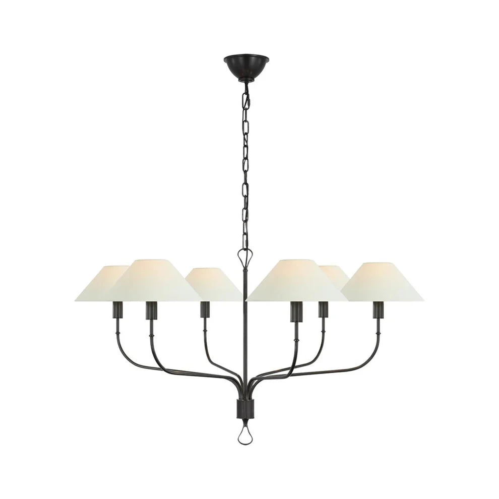 Valerio Vintage Luxe Messing Stof Kroonluchter Lampenkap Woonkamer Eetkamer