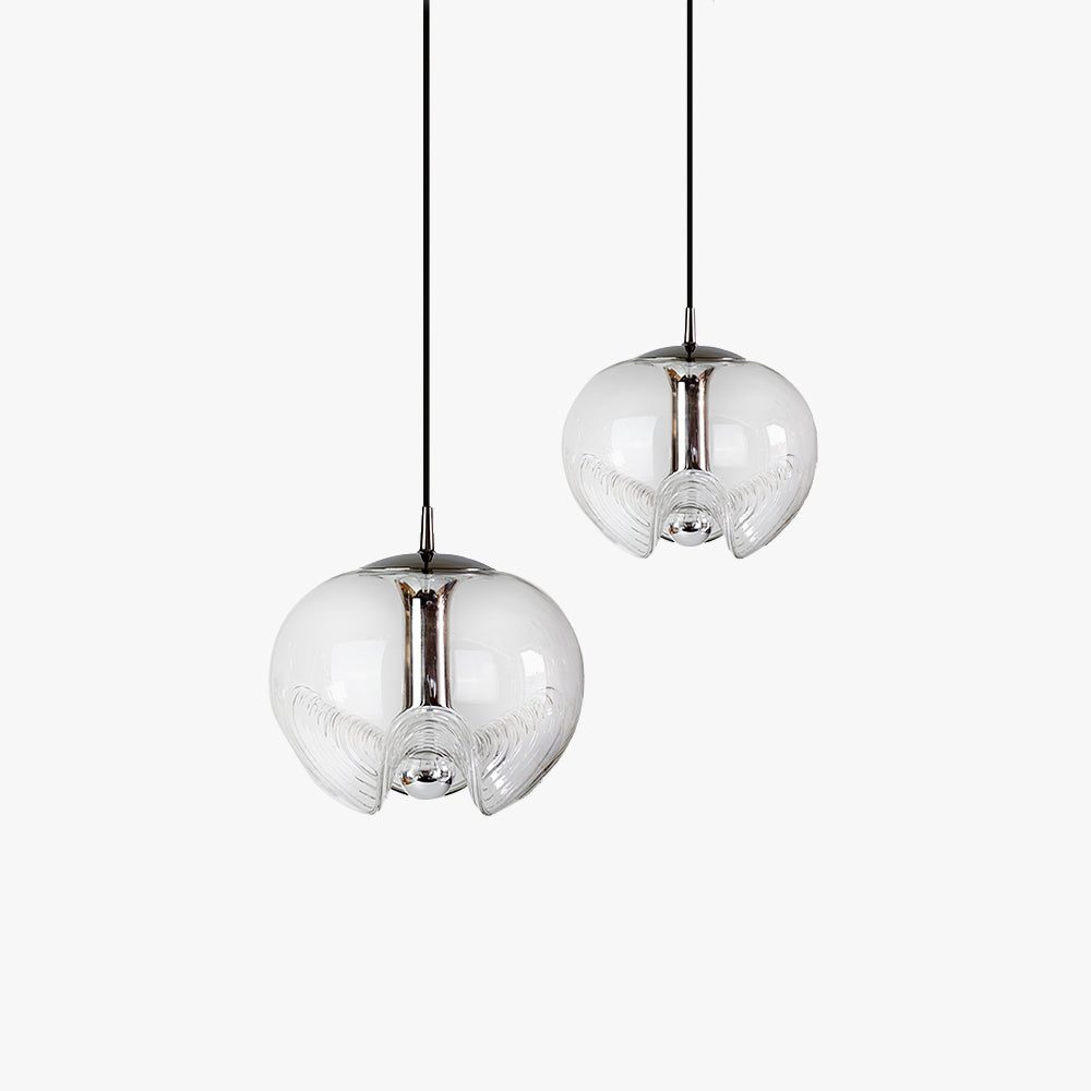 Hailie Moderne Golf Duidelijk Metaal Glas Hanglampen Slaapkamer