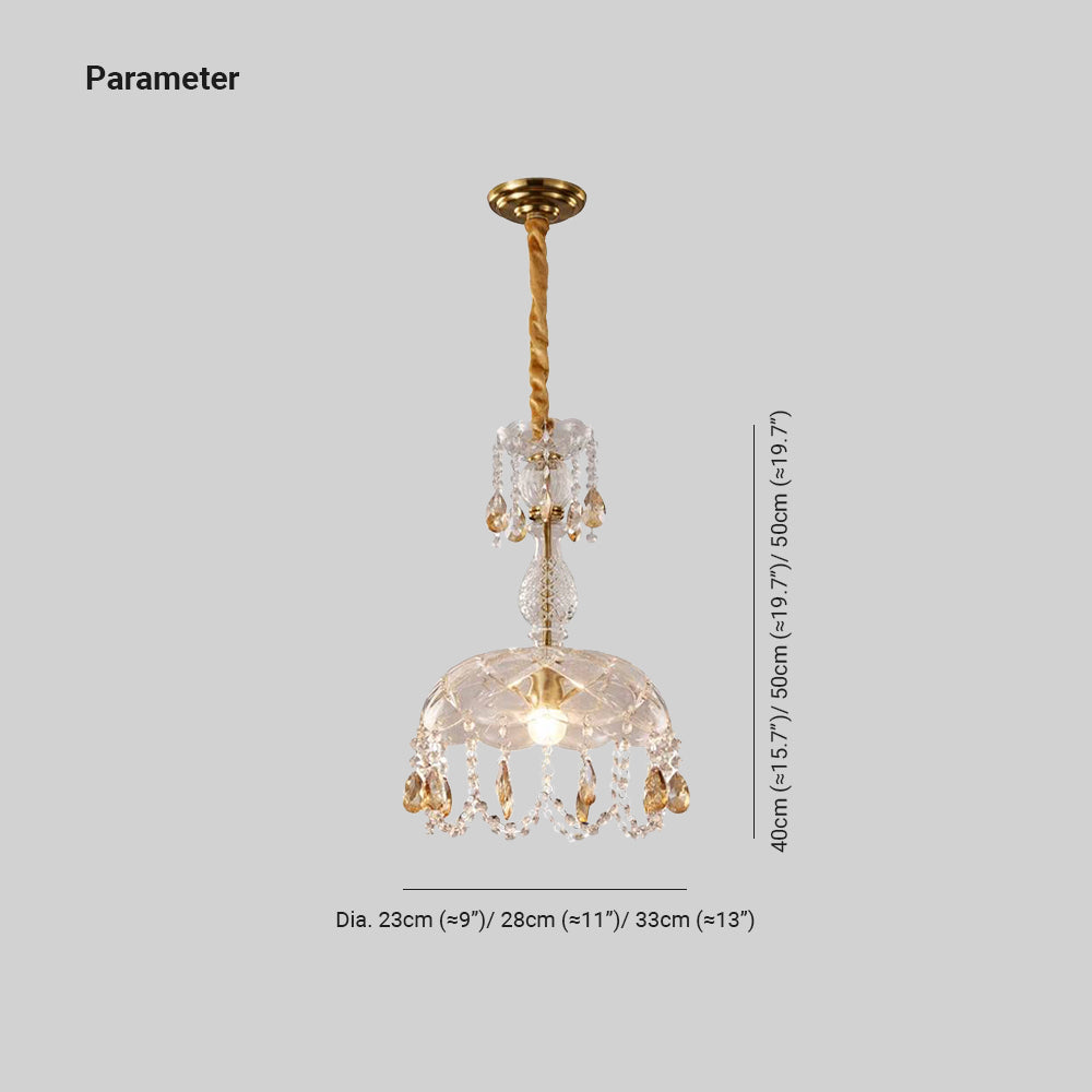 Kristy Luxe Kristal Hanglampen Glas Metaal Slaapkamer Eetkamer
