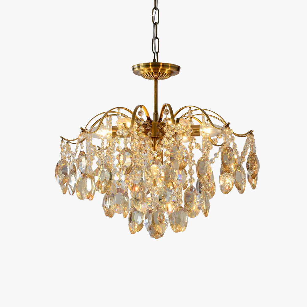 Marilyn Retro Kristal Kroonluchters Amber Glas Metaal Woonkamer