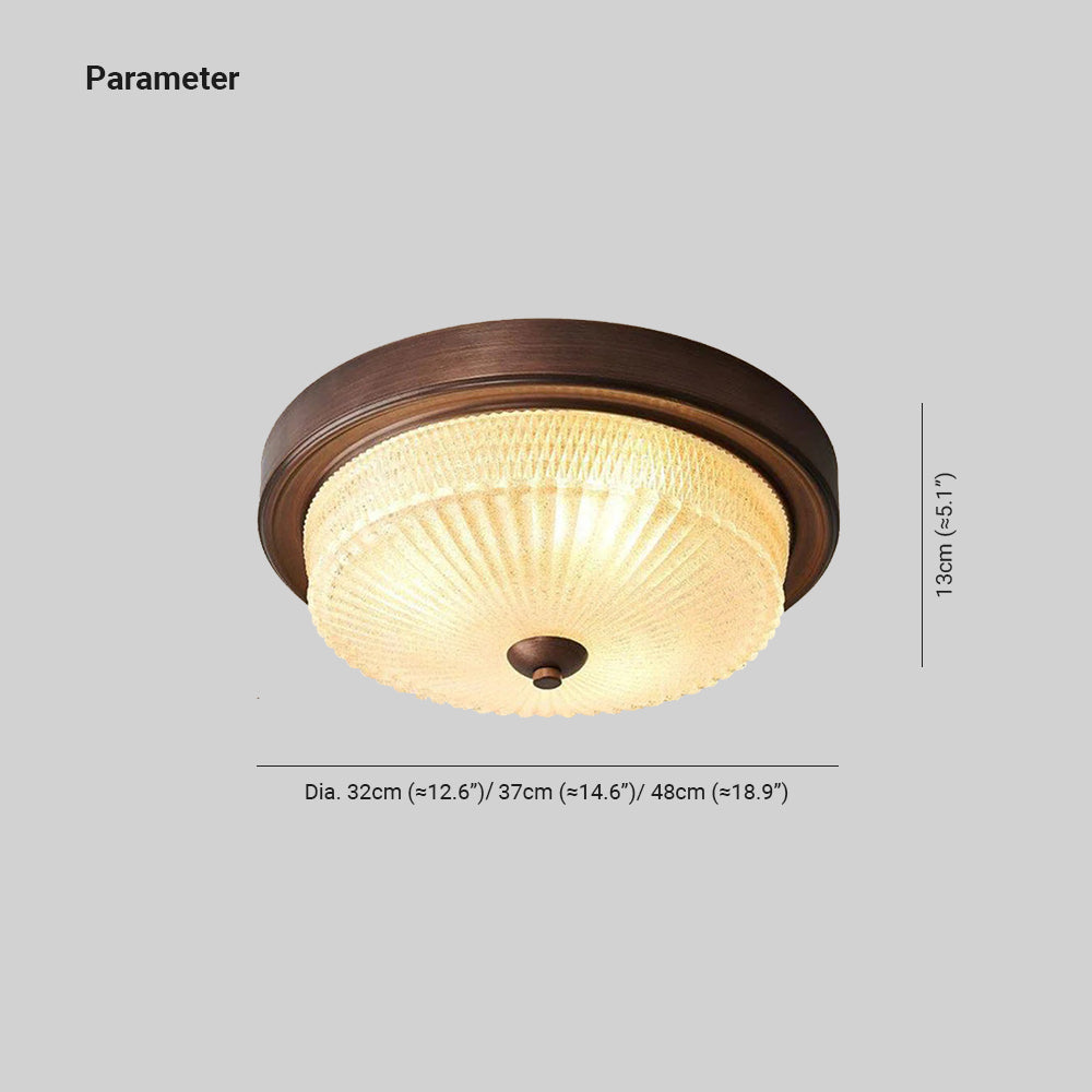 Valerio Vintage Ronde Inbouwmontage Plafondlamp Glas Slaapkamer