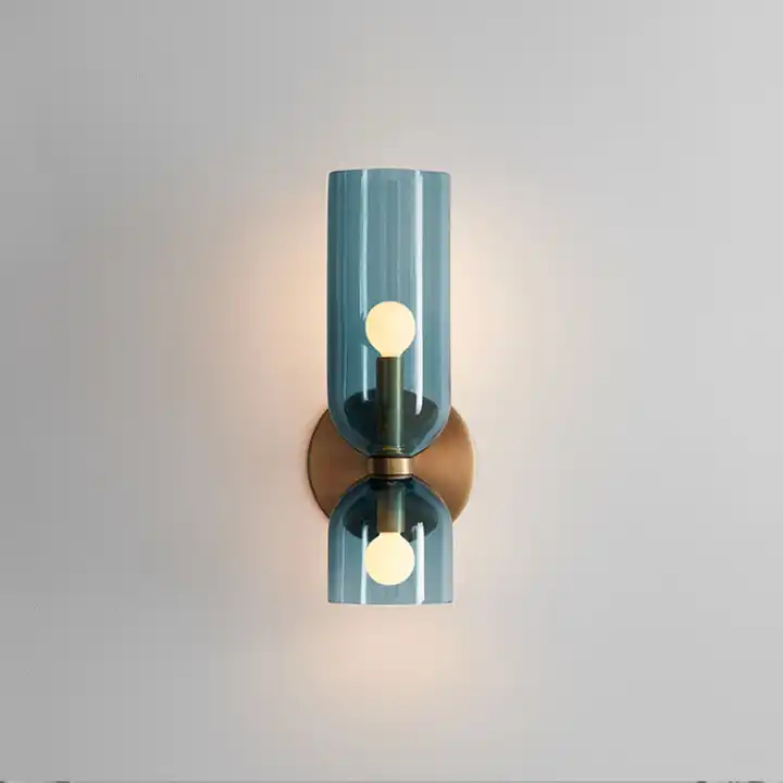 Hailie Moderne Slaapkamer Glas Wandlamp Sconce Blauw/Grijs/Wit
