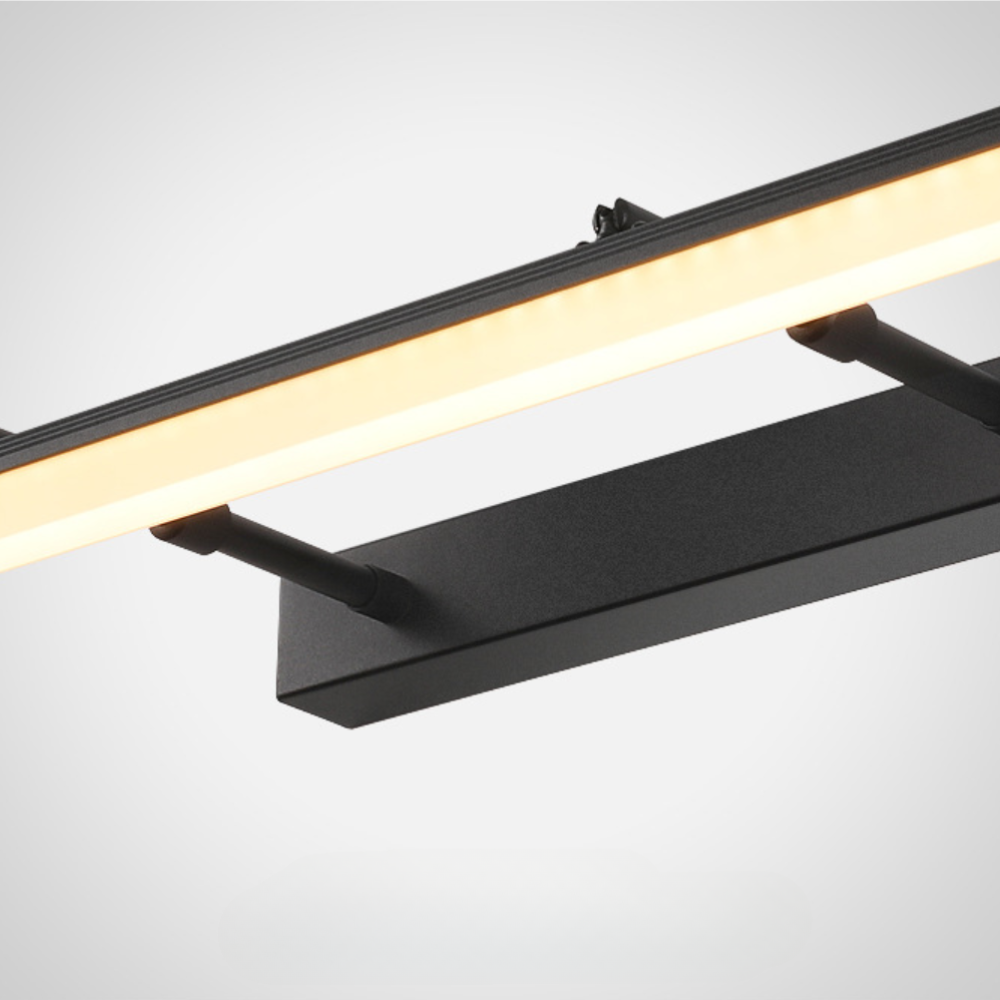 Leigh Moderne Minimalistisch Rechthoekige Wandlamp Zwart/Zilver Metaal