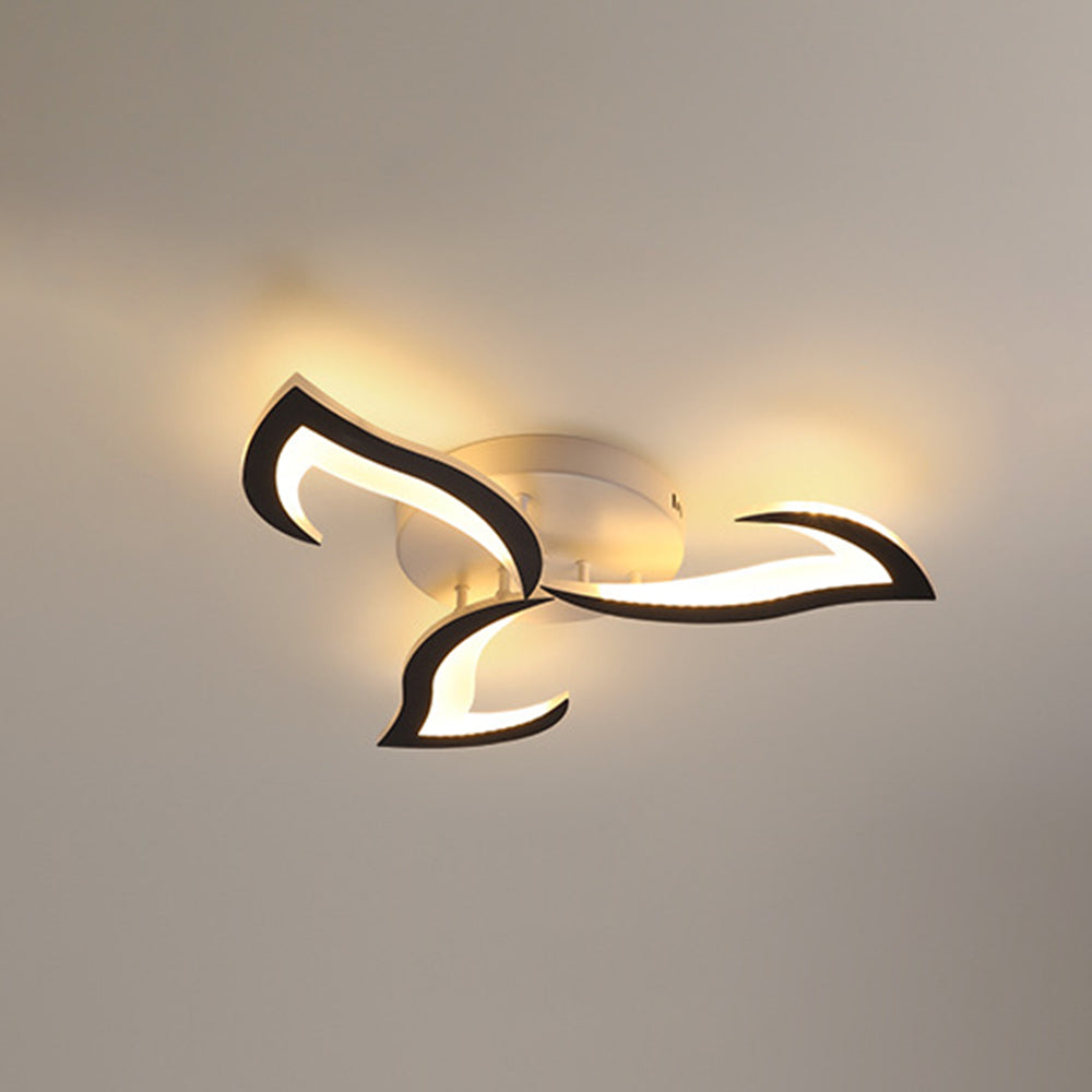 Hana Design Bloem LED Plafondlampen Zwart/Wit Metaal/Acryl Woon/Slaapkamer