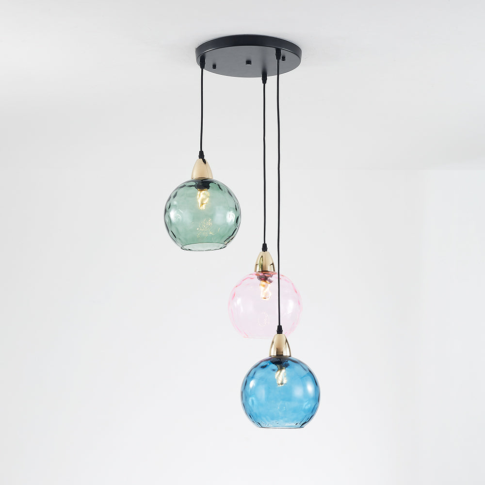Hailie Modern Waterrimpeling Cluster 3 Hoofd Hanglampen Glas Woonkamer