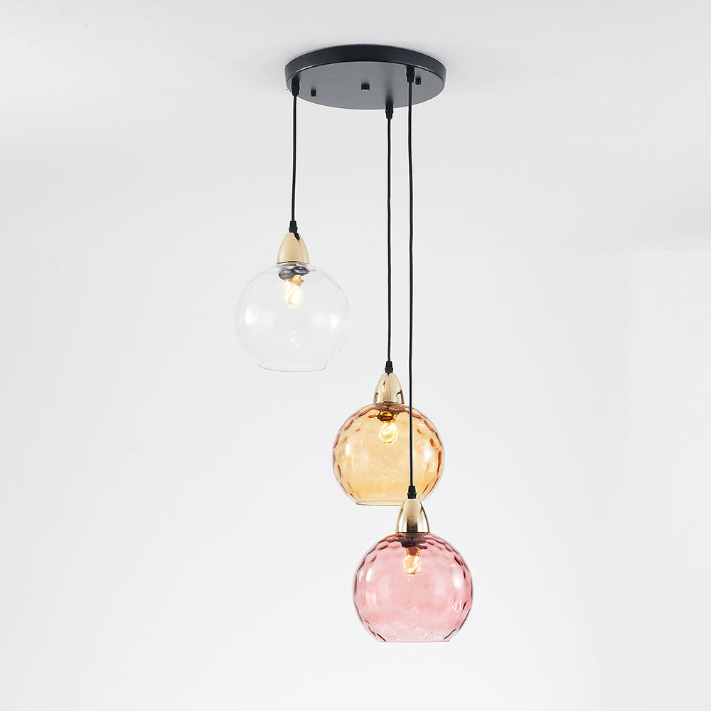 Hailie Modern Waterrimpeling Cluster 3 Hoofd Hanglampen Glas Woonkamer