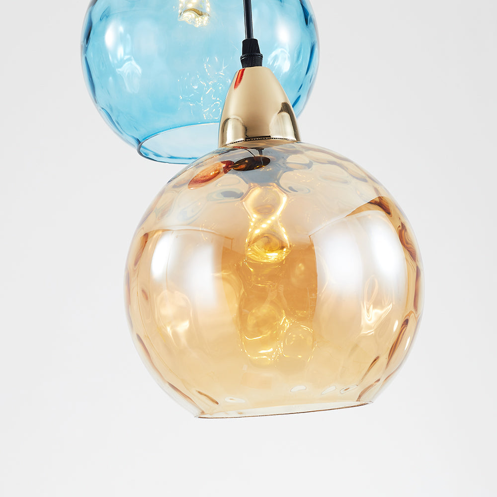 Hailie Modern Waterrimpeling Cluster 3 Hoofd Hanglampen Glas Woonkamer