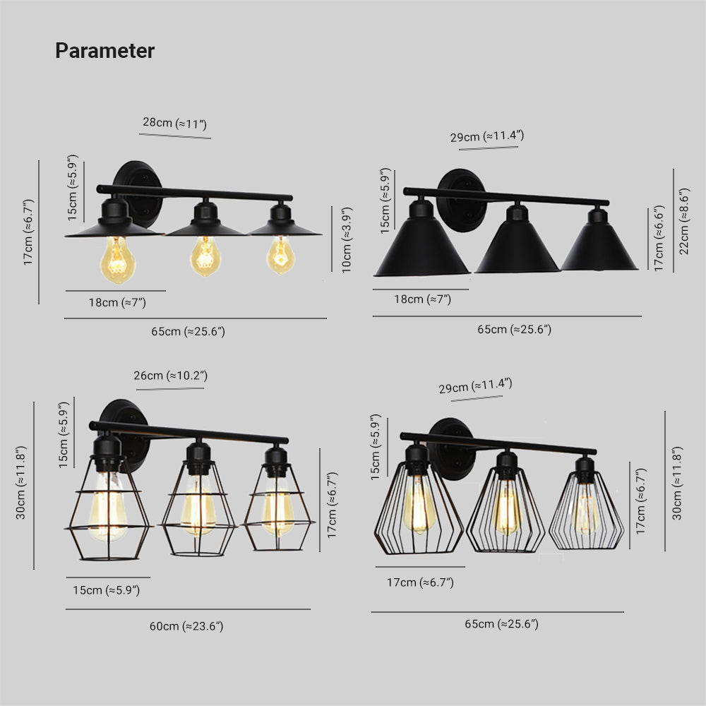 Gabriel Industriele LED Wandlamp Zwart Woon/Slaapkamer Binnen Metaal