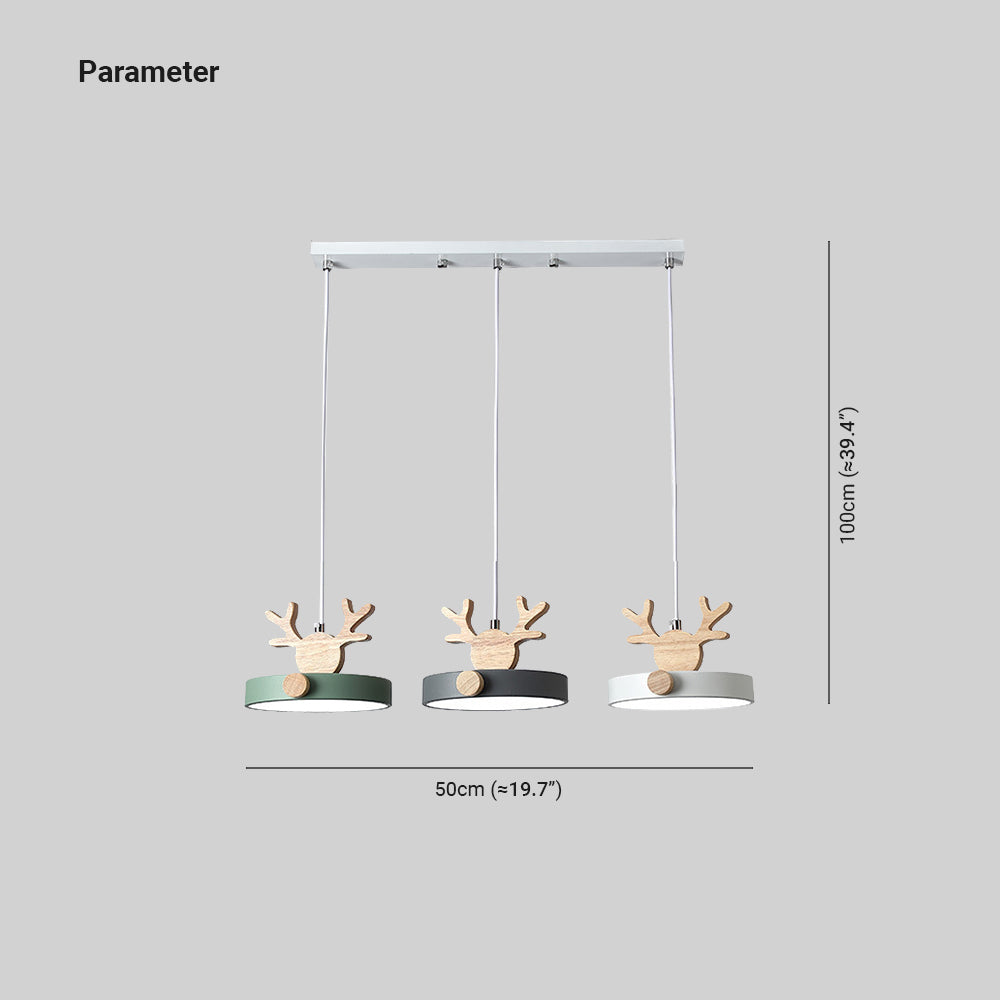 Morandi Modern Deer Antler LED Kroonluchter Hout Slaapkamer Woonkamer Eetkamer
