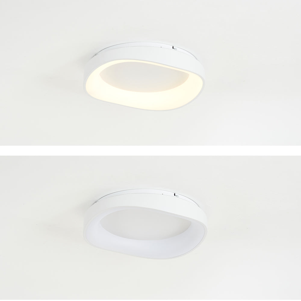 Alonza Modern Wave Flush Mount Ceiling Light, Living Room, White