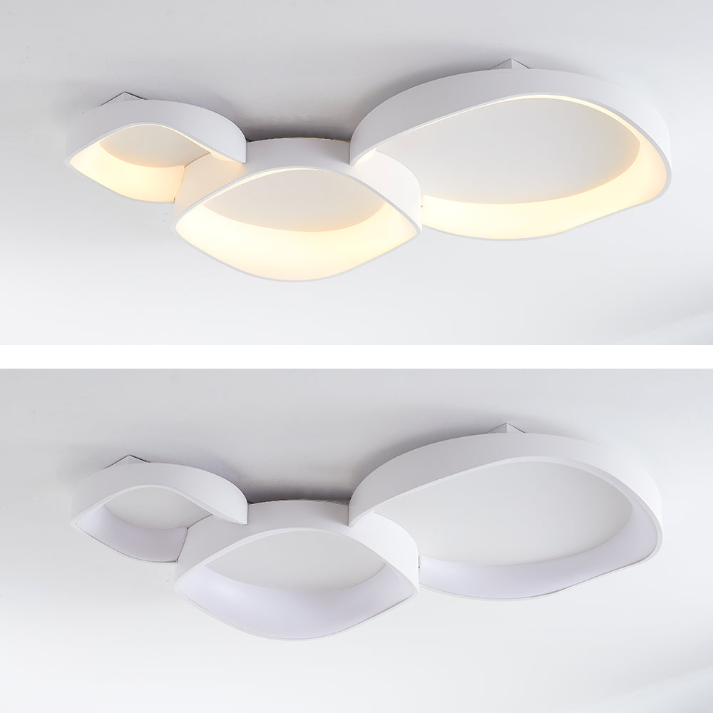 Alonza Modern Wave Flush Mount Ceiling Light, Living Room, White