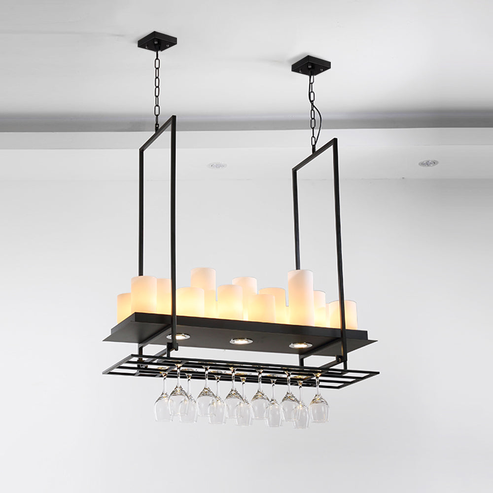 Dorian Industriele LED Hanglamp Zwart Eettafel Metaal/Glas