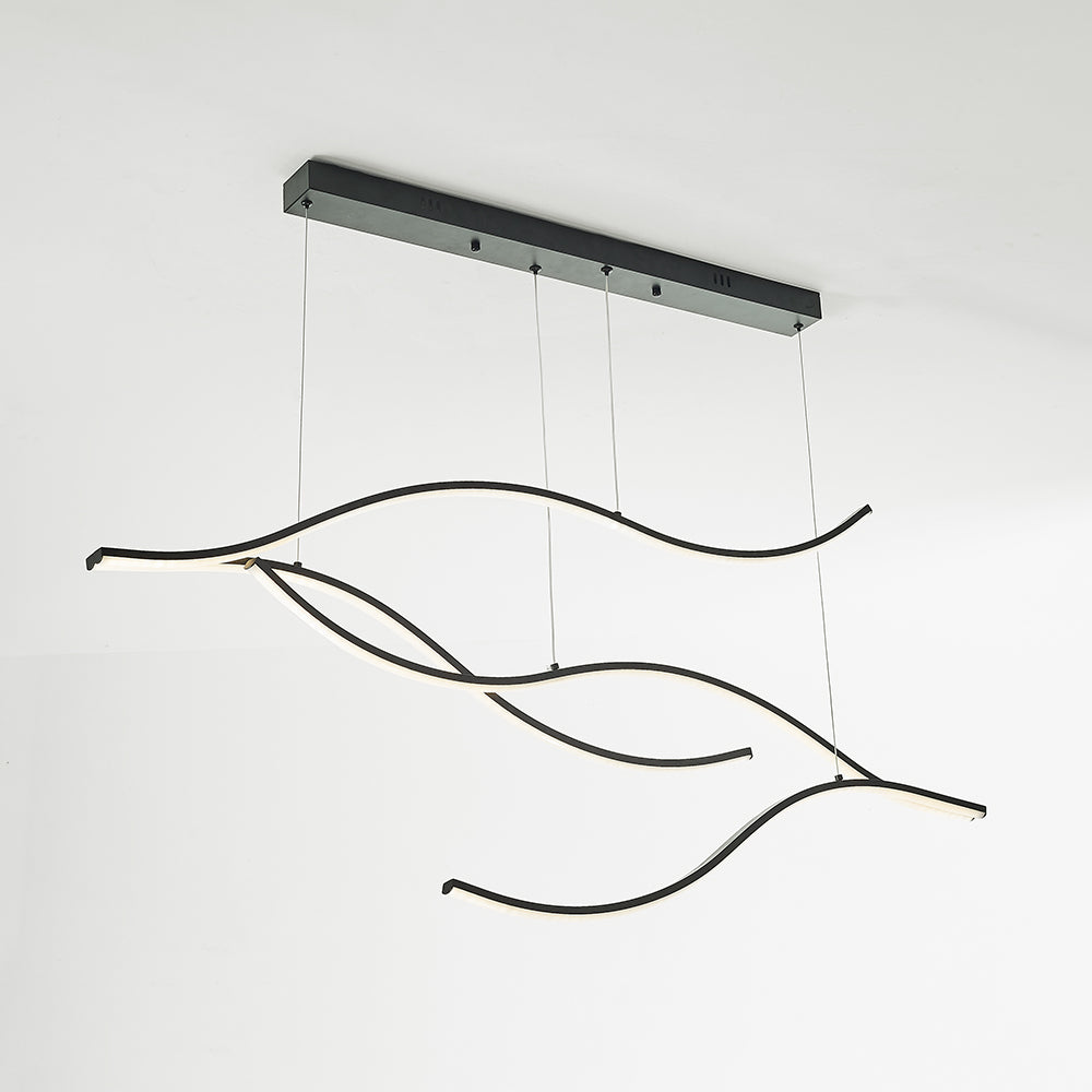 Louise Modern Golflijn LED Hanglamp Metaal Zwart/Goud Restaurant/Kantoor
