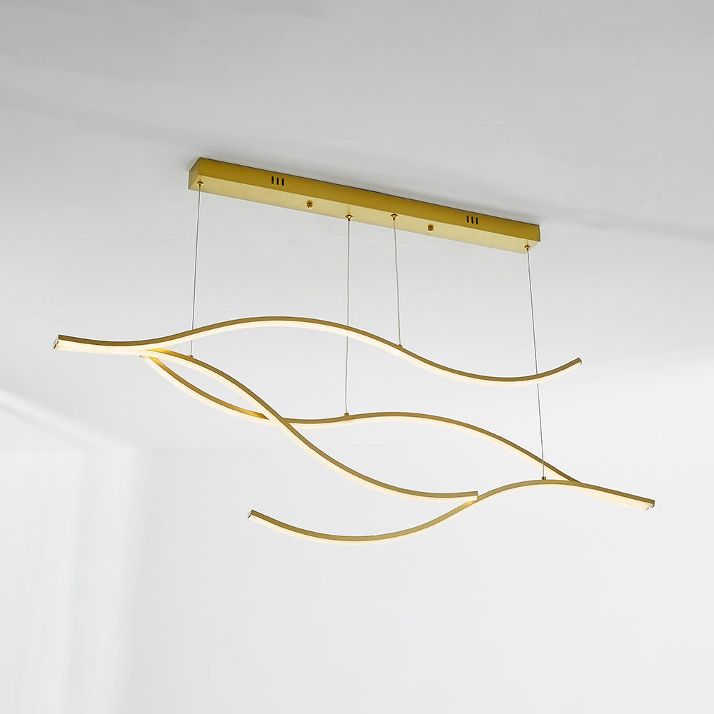 Louise Modern Golflijn LED Hanglamp Metaal Zwart/Goud Restaurant/Kantoor
