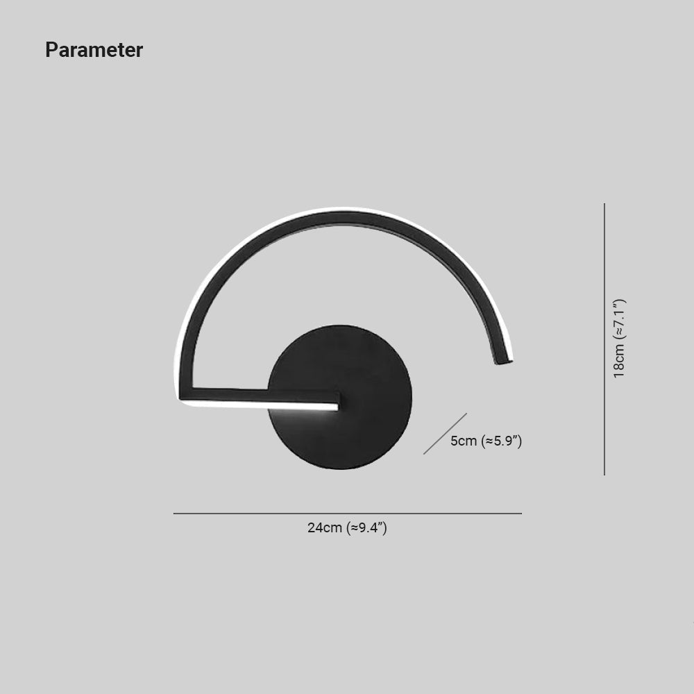 Lacey Minimalistische Halfcirkelvormige Wandlampen Zwart Wit Metaal Woonkamer