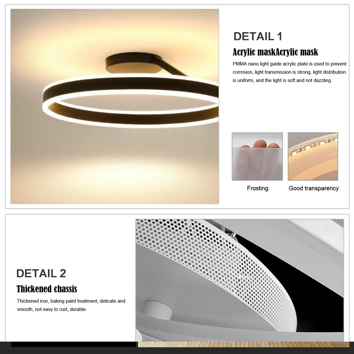 Alonza Moderne Design Gouden LEDPlafondlampen Wit Zwart Metaal