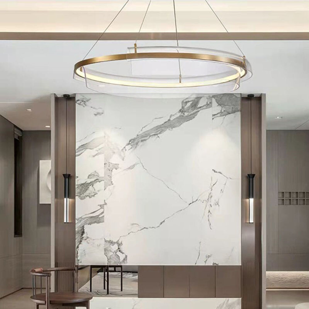 Alonza Minimalist Annular Metal Pendant Light,Gold