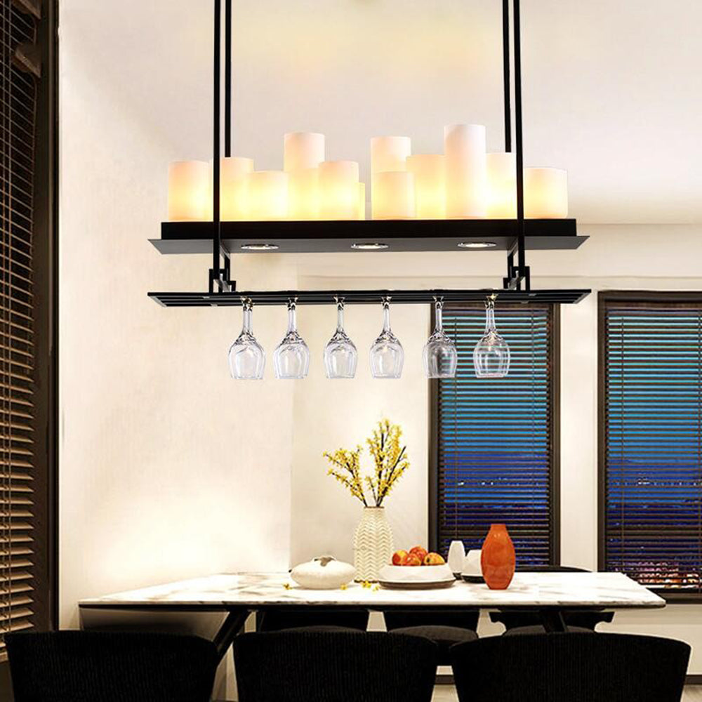 Dorian Industriele LED Hanglamp Zwart Eettafel Metaal/Glas