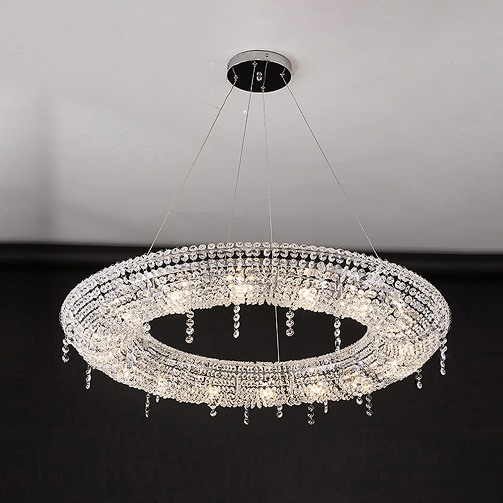 Kristy Moderne Ronde LED Hanglamp Metaal/Crystal Transparant Slaap/Woon/Eetkamer