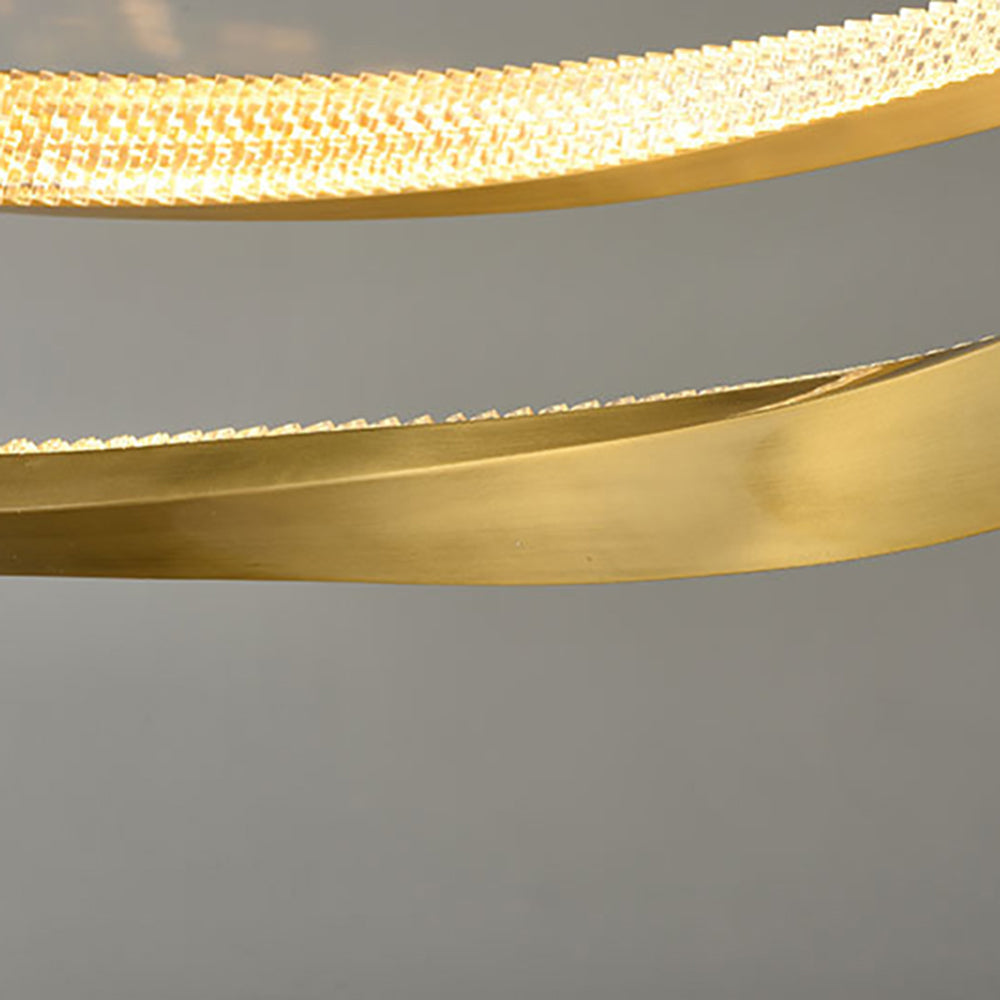 Alonza Minimalist Ring Spiral Shape Metal Pendant Light,Gold