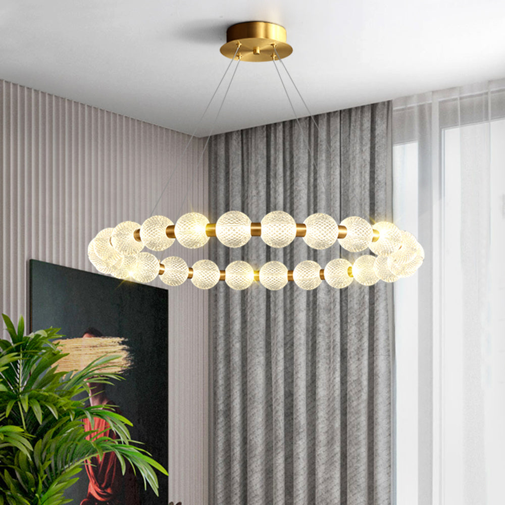 Hailie Design Ronde LED Hanglamp Metaal/Acryl Goud/Transparant Woon/Eetkamer