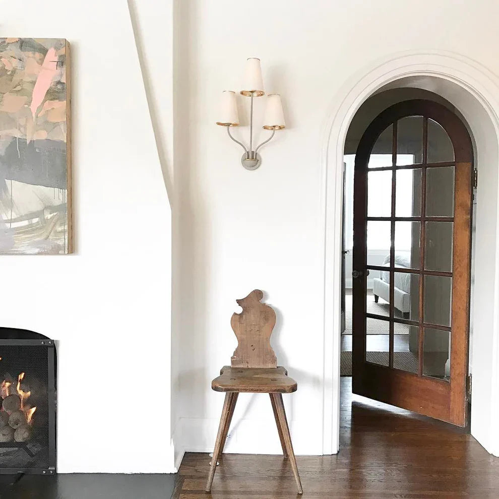Alessio Vintage Klassiek Messing Stof Wandlamp Slaapkamer Hal Woonkamer