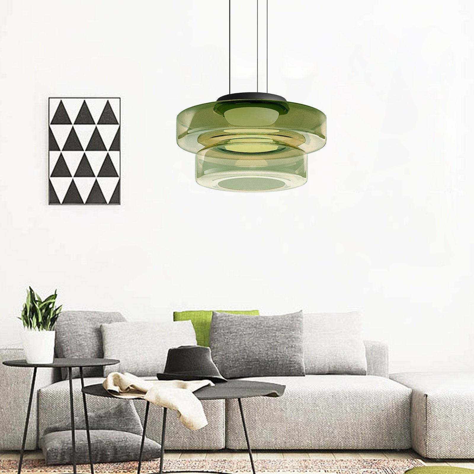 Hailie Modern Keuken Eiland Glas Hanglampen Woonkamer